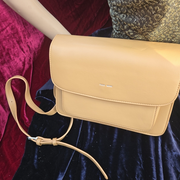 Pixie Mood Handbags - Pixie Mood Vegan Leather Crossbody Bag Tan Camel Flap Adjustable Strap